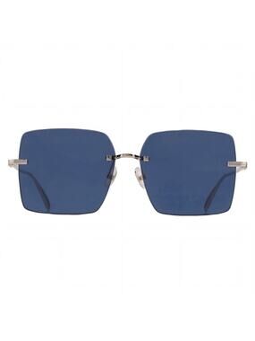 NEW!!! Salvatore Ferragamo SF311S 743 Blue Square Rimless Women Sunglasses